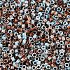 Opaque Picasso Cylinder Glass Beads SEED-Q039-06A-12-3