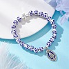 Virgin Mary with Cross Handmade Flower Printed Porcelain Ceramic Bracelets BJEW-JB13020-1