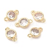 Eco-Friendly Rack Plating Brass Pave Clear Cubic Zirconia Connector Charms KK-A186-06LG-2