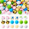 54Pcs 9 Styles Round Food Grade Eco-Friendly Silicone Beads SIL-TA0002-63-2