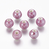Pearlized Medium Orchid Handmade Porcelain Round Beads X-PORC-D001-10mm-17-1