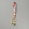 Porcelain Cartoon Lucky Cat Mobile Phone Lanyard HJEW-WH0068-09G-1