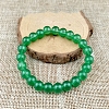 Glass Imitation Natural Agate Round Beaded Stretch Beaded Bracelets WG8D788-12-1