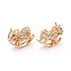 Brass Pave Clear Cubic Zirconia Pendants KK-T081-02G-2