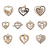 10Pcs 10 Style Alloy Pendants ALRI-YW0001-18G-1