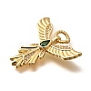 Brass Micro Pave Cubic Zirconia with Glass Pendants KK-U055-10G-02-2