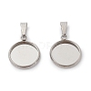 304 Stainless Steel Pendant Cabochon Settings STAS-I328-01D-P-1