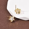 Brass Micro Pave Clear Cubic Zirconia Stud Earrings EJEW-C174-02C-G-3