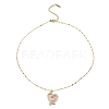 Heart Light Gold Brass Micro Pave Cubic Zirconia Pendant Necklaces NJEW-E105-09KCG-01-2