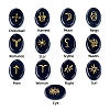 Oval Natural Obsidian Rune Stones PW-WG63123-04-1