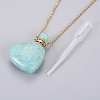 Natural Amazonite Openable Perfume Bottle Pendant Necklaces G-K295-A04-G-3