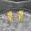 Brass Micro Pave Clear Cubic Zirconia Stud Earrings KK-B124-13G-2