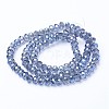 Electroplate Transparent Glass Beads Strands EGLA-A034-T8mm-Y04-2