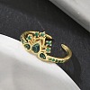 Brass Micro Pave Cubic Zirconia Cuff Open Rings RJEW-Z145-06G-3