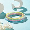 7Pcs 7 Color Candy Color Round Acrylic Beaded Stretch Anklets Set AJEW-AN00488-2