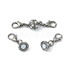 Alloy Crystal Rhinestone Magnetic Clasps ALRI-YW0001-11B-3