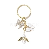 2Pcs Butterfly Alloy Acrylic & Rhinestone & Angle Pendant Keychains KEYC-JKC01251-4