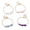 Natural Mixed Gemstone Chips Beaded Link Bracelet BJEW-JB09419-1