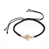 Skull Adjustable Brass Nylon Thread Braided Bracelets BJEW-JB04985-03-1