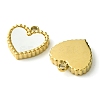 Ion Plating(IP) 304 Stainless Steel Pave Shell Heart Charms FIND-Z028-04G-2