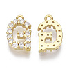 Brass Micro Pave Cubic Zirconia Charms KK-T060-05-G-G-NF-2