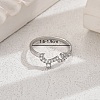 Shiny Brass LOVE Ring with Cubic Zirconia for Women Casual Holiday OT5986-8-1