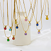 Real 18K Gold Plated 201 Stainless Steel Pendant Necklaces CP2918-3-2