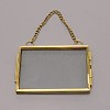 Brass Glass Hanging Photo Frame AJEW-WH0017-26G-1