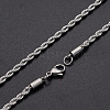 304 Stainless Steel Rope Chain Necklaces NJEW-T012-03-61-S-1