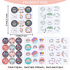 CRASPIRE 50 Sheets 5 Styles Thank You/Birthday Theme Round Paper Stickers DIY-CP0009-50-2