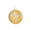 304 Stainless Steel Micro Pave Clear Cubic Zirconia Pendants CU-OY001-40G-1