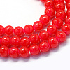 Baking Paint Imitation Jade Glass Round Bead Strands X-DGLA-Q021-6mm-05-1