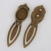 Antique Bronze Iron Bookmark Cabochon Settings X-PALLOY-N0084-01AB-NF-2