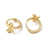 Brass Bowknot Hoop Earrings for Women ZIRC-Q201-15G-2