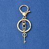 304 Stainless Steel Initial Letter Key Charm Keychains KEYC-YW00004-22-2