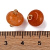 Natural White Jade Dyed Saucer Charms with Rack Plating Golden Tone Brass Bails KK-B103-17B-05-3