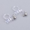304 Stainless Steel Clip-on Earring Component STAS-L238-081P-2