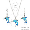 Alloy Enamel Pendant Necklaces & Dangle Earrings Sets FS-WGBC05C-07-1