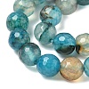 Dyed Natural Agate Faceted Round Beads Strands G-E320E-8mm-15-3