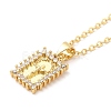 Brass Micro Pave Cubic Zirconia Pendants Necklace NJEW-I125-01C-1