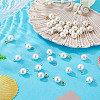 40Pcs 2 Colors Shell Pearl Round Connector Charms PALLOY-TA00341-5