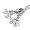 Brass Micro Pave Clear Cubic Zirconia End with Chains KK-P290-24P-2