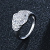 Brass Micro Cubic Zirconia Finger Rings FS-WG10423-04-1