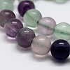 Natural Rainbow Fluorite Bead Strands G-P255-01-8mm-5