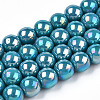 Electroplate Opaque Glass Beads Strands GLAA-T032-P10mm-AB13-1