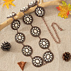 Bohemian Brass Pave Synthetic Turquoise Flat Round with Flower Link Alloy Chain Belts for Women FS-WG72103-02-1