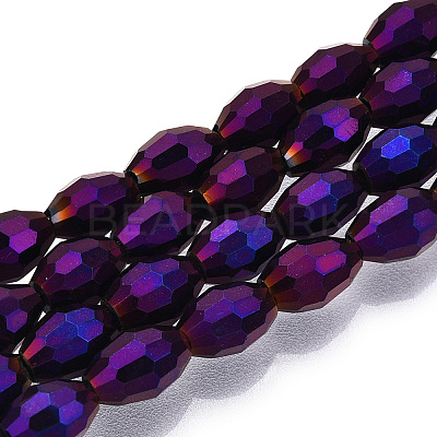 Electroplate Glass Beads Strands GC885Y-4-1