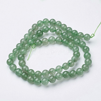 Natural Green Aventurine Beads Strands X-GSR6mmC024-1