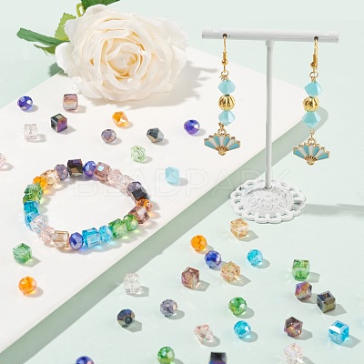 270Pcs 18 Style Electroplate Glass Beads Strands EGLA-FS0001-17-1