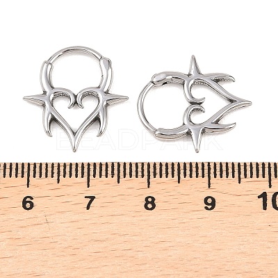 Spiked Heart 316 Stainless Steel Cartilage Earrings AJEW-C044-13AS-1